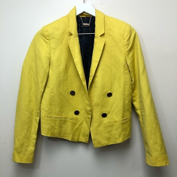 Mng yellow crop blazer jacket xxs - Picture 3 of 7